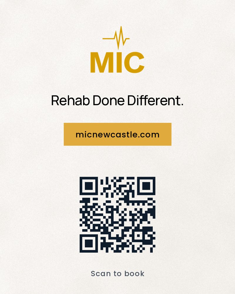 End card with the clinic logo, its tagline, web address and a QR code to book.